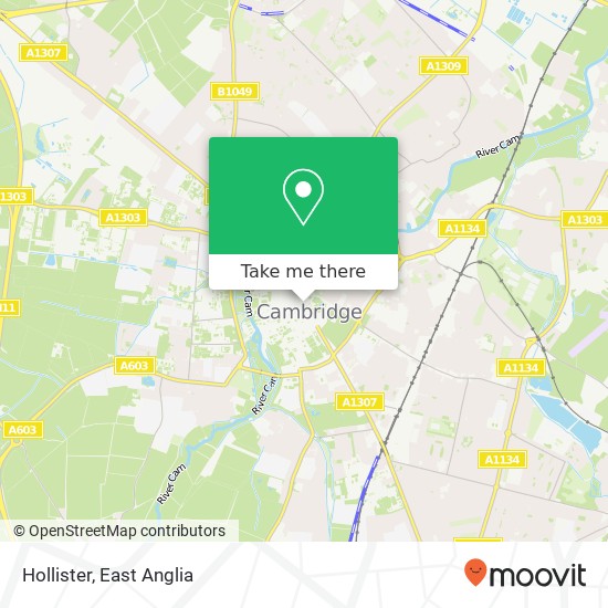 Hollister, Grand Arcade Cambridge Cambridge CB1 1 map