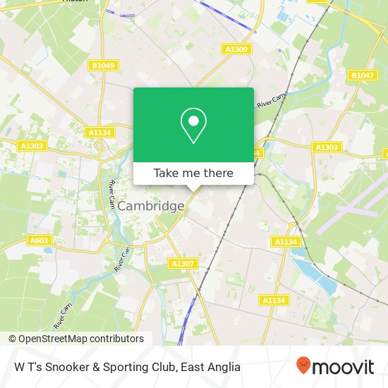 W T's Snooker & Sporting Club, 39 Burleigh Street Cambridge Cambridge CB1 1 map