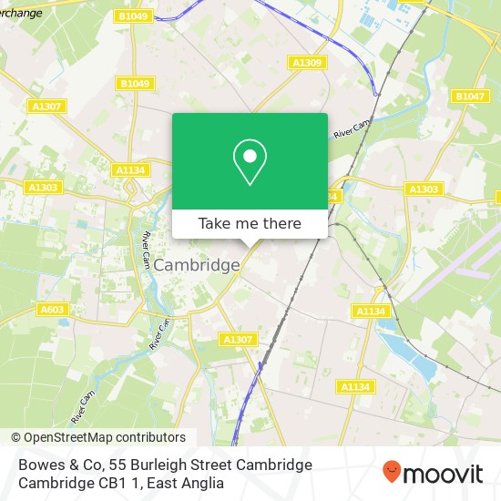 Bowes & Co, 55 Burleigh Street Cambridge Cambridge CB1 1 map