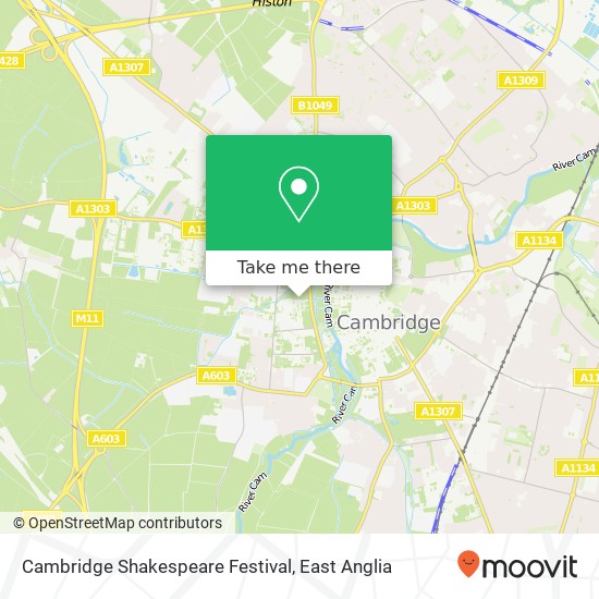 Cambridge Shakespeare Festival map