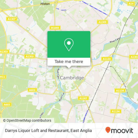 Darrys Liquor Loft and Restaurant, King Street Cambridge Cambridge CB1 1 map