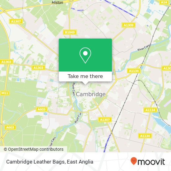 Cambridge Leather Bags, 1 Sussex Street Cambridge Cambridge CB1 1PA map