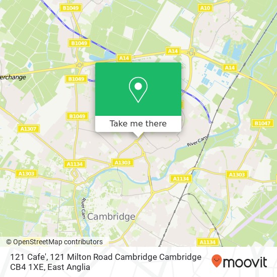 121 Cafe', 121 Milton Road Cambridge Cambridge CB4 1XE map