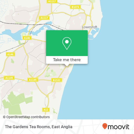 The Gardens Tea Rooms, Kensington Road Lowestoft Lowestoft NR33 0 map