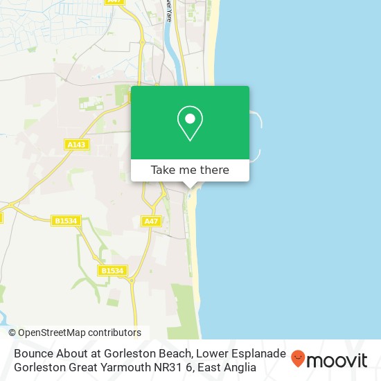 Bounce About at Gorleston Beach, Lower Esplanade Gorleston Great Yarmouth NR31 6 map
