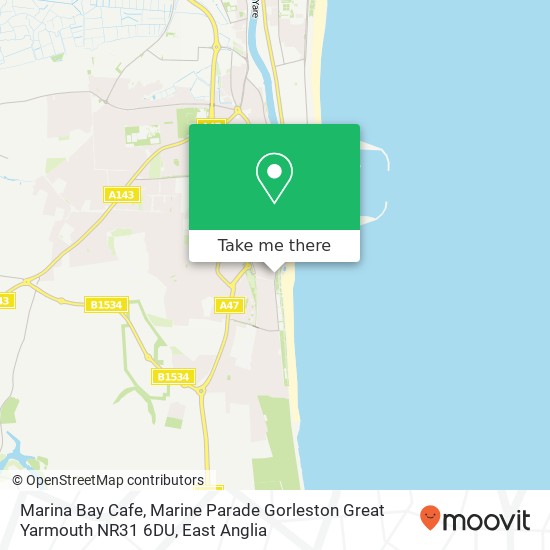Marina Bay Cafe, Marine Parade Gorleston Great Yarmouth NR31 6DU map