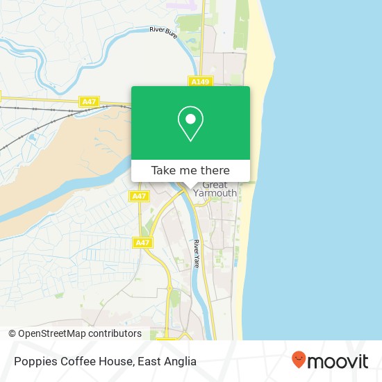 Poppies Coffee House, 75 Howard Street South Great Yarmouth Great Yarmouth NR30 1LL map