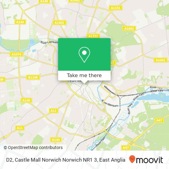 D2, Castle Mall Norwich Norwich NR1 3 map