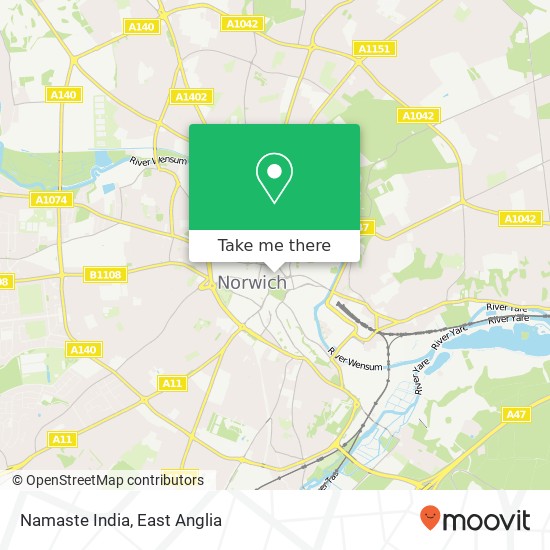 Namaste India, Opie Street Norwich Norwich NR1 3DN map