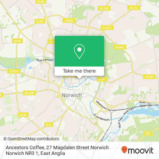 Ancestors Coffee, 27 Magdalen Street Norwich Norwich NR3 1 map