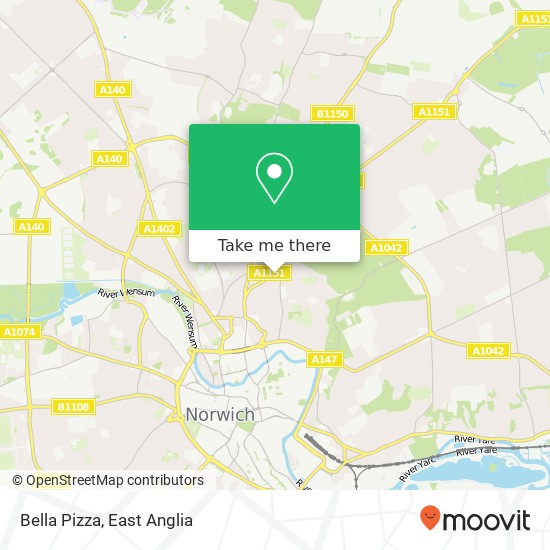 Bella Pizza, Bell Road Norwich Norwich NR3 4RA map