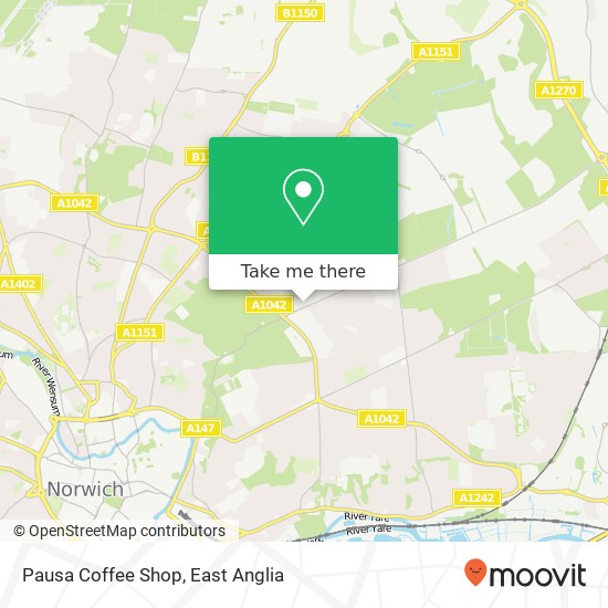 Pausa Coffee Shop, Sprowston Retail Park Sprowston Norwich NR7 9 map