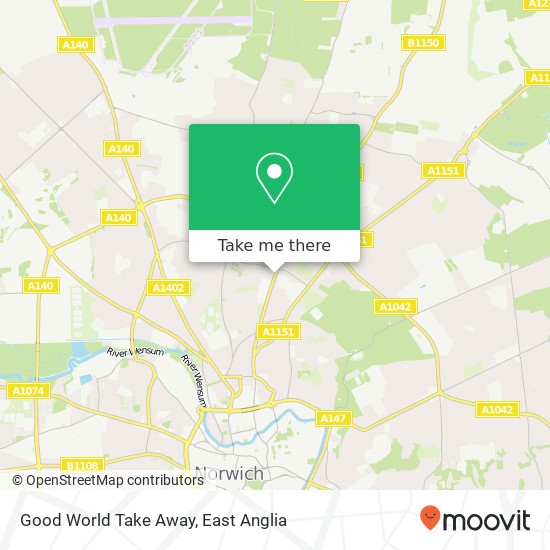 Good World Take Away, 144 Constitution Hill Norwich Norwich NR3 4 map