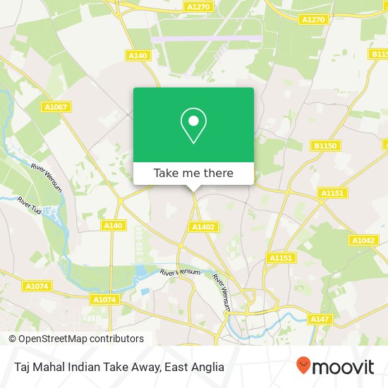 Taj Mahal Indian Take Away, 319 Aylsham Road Norwich Norwich NR3 2RP map