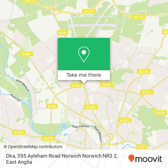 Dka, 355 Aylsham Road Norwich Norwich NR3 2 map