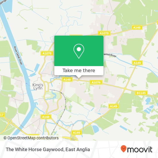 The White Horse Gaywood map