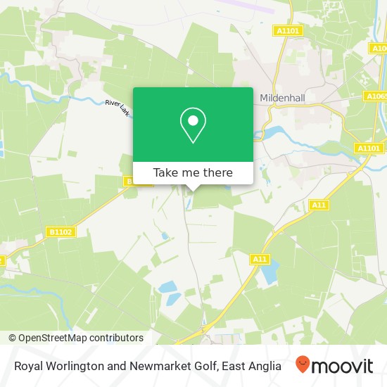Royal Worlington and Newmarket Golf map