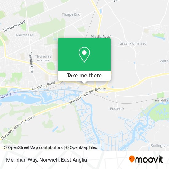 Meridian Way, Norwich map
