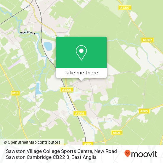 Sawston Village College Sports Centre, New Road Sawston Cambridge CB22 3 map