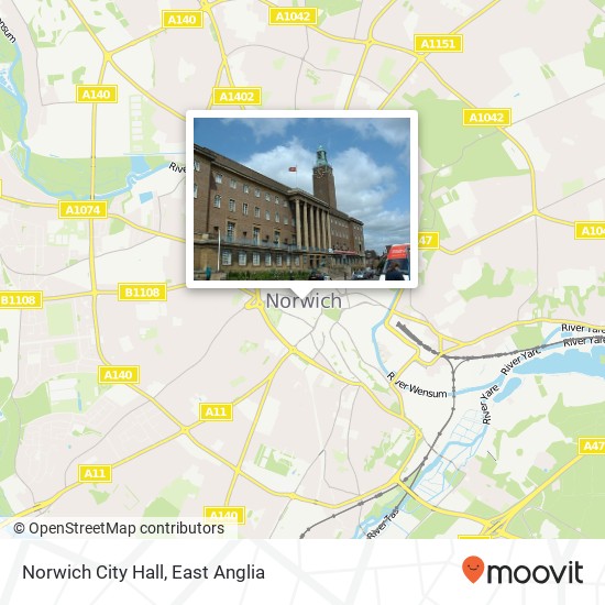 Norwich City Hall map