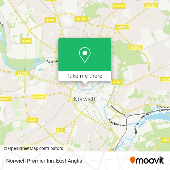 Norwich Premier Inn map