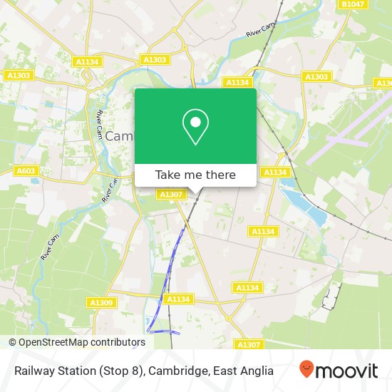 Railway Station (Stop 8), Cambridge map