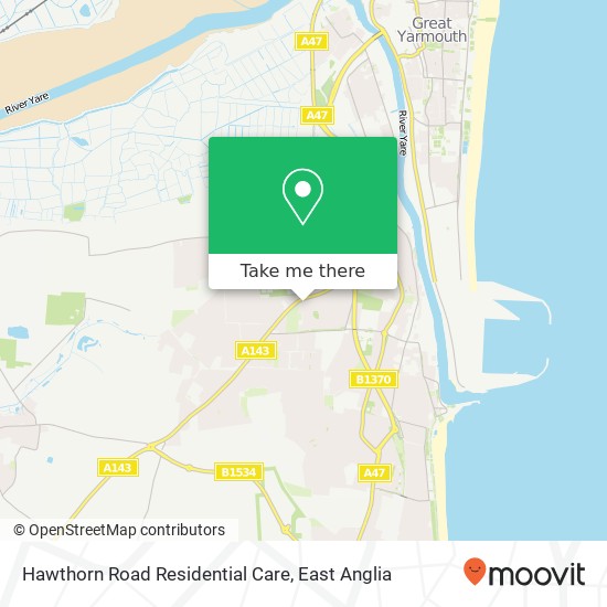 Hawthorn Road Residential Care, 38 Hawthorn Road Gorleston Great Yarmouth NR31 8ES map