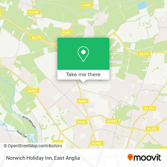 Norwich Holiday Inn map