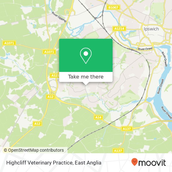 Highcliff Veterinary Practice, Bridgwater Road Ipswich Ipswich IP2 9QH map