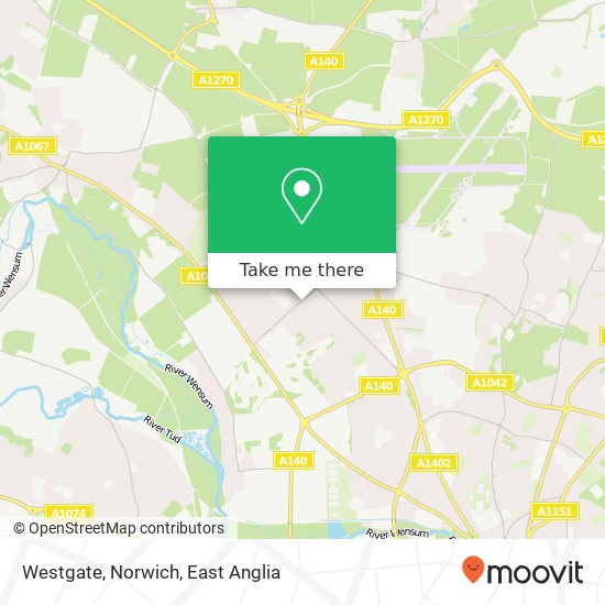 Westgate, Norwich map