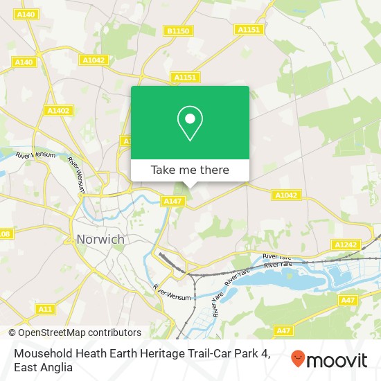 Mousehold Heath Earth Heritage Trail-Car Park 4, Britannia Road Norwich Norwich NR1 4 map