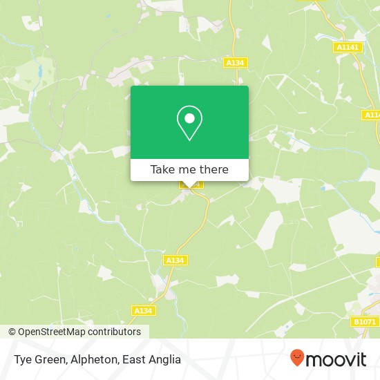 Tye Green, Alpheton map