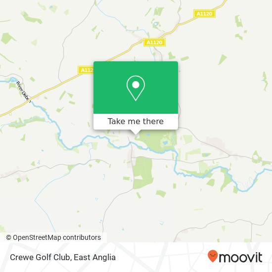 Crewe Golf Club, Earl Soham Woodbridge map