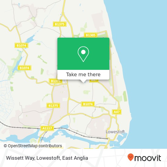 Wissett Way, Lowestoft map