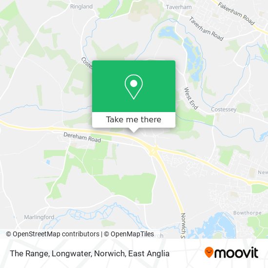 The Range, Longwater, Norwich map
