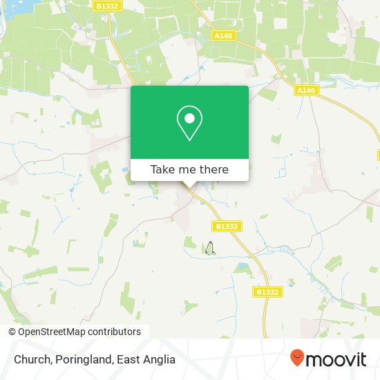 Church, Poringland map