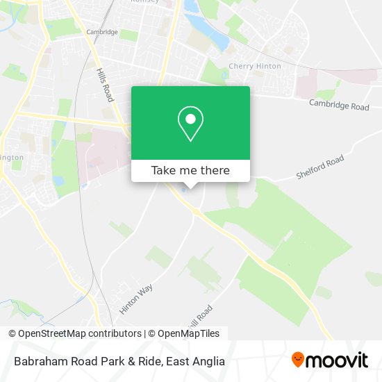 Babraham Road Park & Ride map