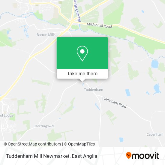 Tuddenham Mill Newmarket map