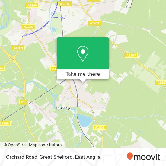 Orchard Road, Great Shelford map