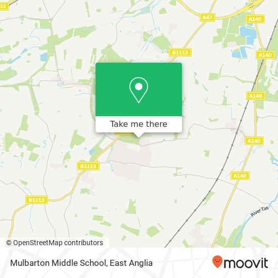 Mulbarton Middle School, The Common Mulbarton Norwich NR14 8 map