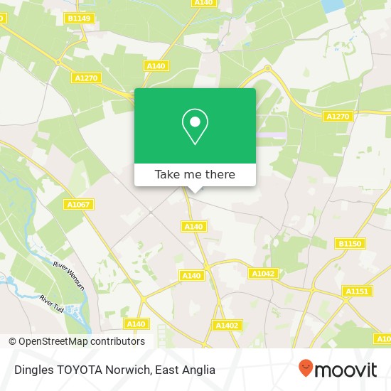Dingles TOYOTA Norwich map