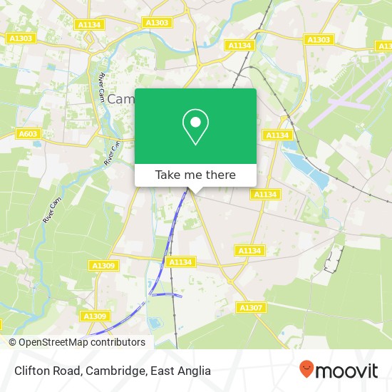 Clifton Road, Cambridge map