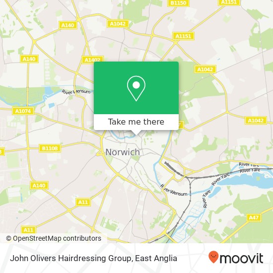 John Olivers Hairdressing Group, 30B Elm Hill Norwich Norwich NR3 1 map