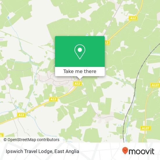 Ipswich Travel Lodge, Capel Ipswich map