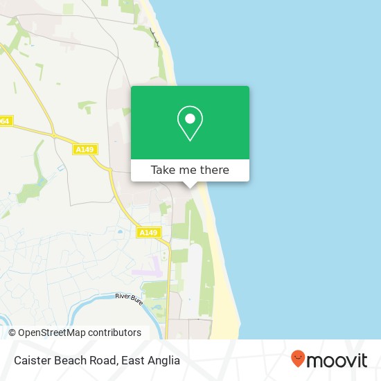 Caister Beach Road, Caister on Sea Great Yarmouth map