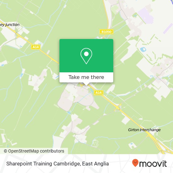 Sharepoint Training Cambridge, Bar Hill Cambridge map