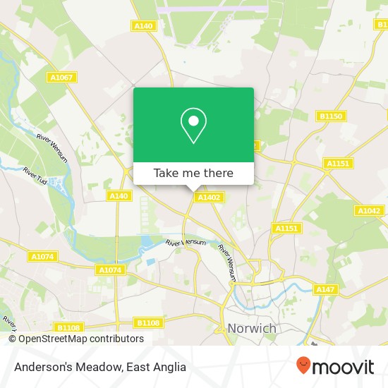 Anderson's Meadow, Mile Cross Road Norwich Norwich NR3 2LG map