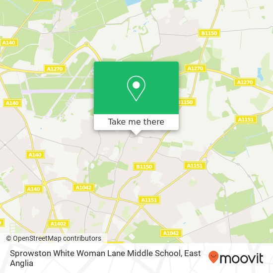 Sprowston White Woman Lane Middle School, White Woman Lane Old Catton Norwich NR6 7JA map