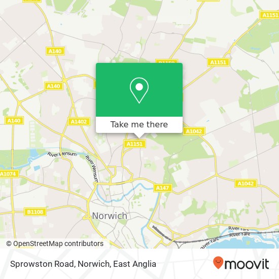 Sprowston Road, Norwich map