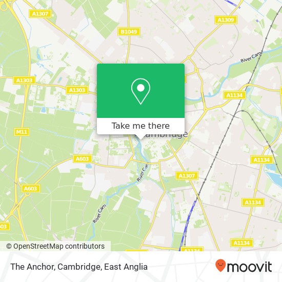 The Anchor, Cambridge map